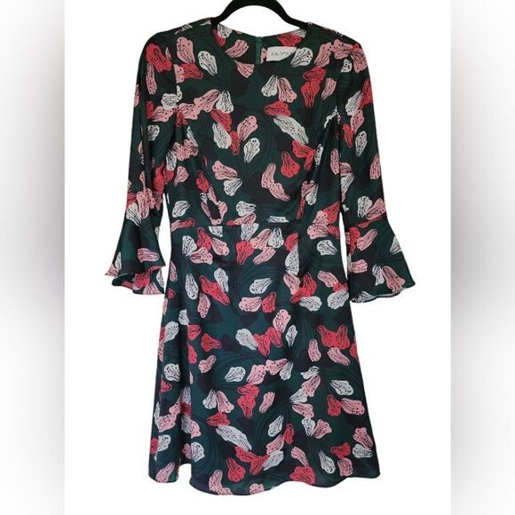 Rachel Antonoff Pink and Red Floral A-Line Dress/zipper/womens/size 4/fe… - Picture 1 of 5
